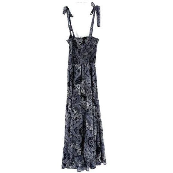 Blue Rain Women's Smocked Maxi Sun Dress‎ Paisley Boho Hippie Hi Low Size Medium - Picture 1 of 10